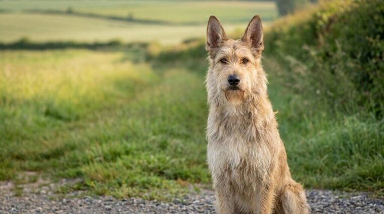 berger picard sitting down - certapet - emotional support animal letters image of french berger picard sitting down